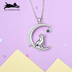 925 Silver Moon Cat Korean Trendy Topaz Pendant - Minihomy