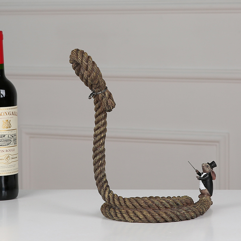 Suspended Rope Wine Rack Decoration Wine Cabinet Decoration Decoration Resin Wholesale