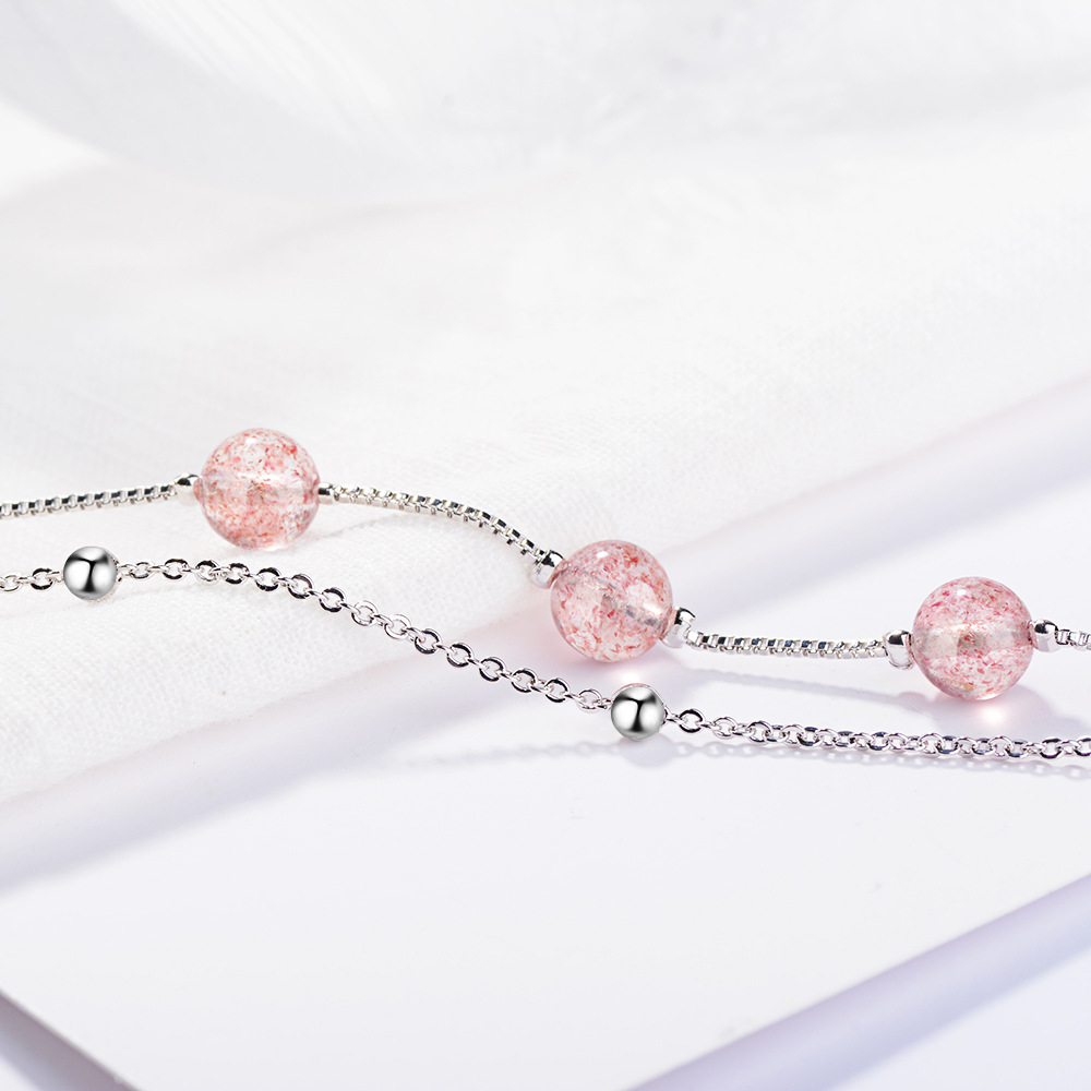 Double pink crystal bracelet - Minihomy