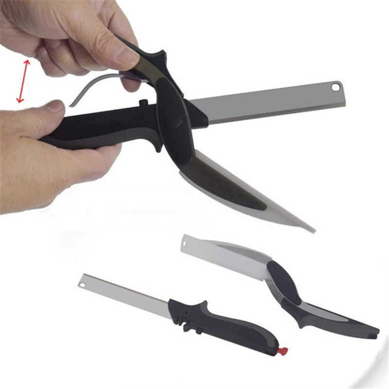 Stainless Steel Scissors Multifunctional Scissors Cutting Machine 2 In 1 Cutting Board Utility Knife