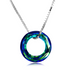 Sterling Silver Necklace with Circle Crystals Jewelry For Women Girl