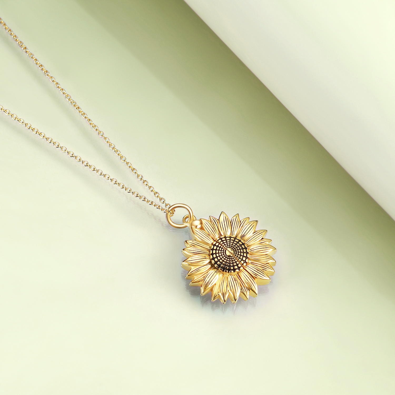 Sterling Silver Custom Photo Sunflower Locket Necklace