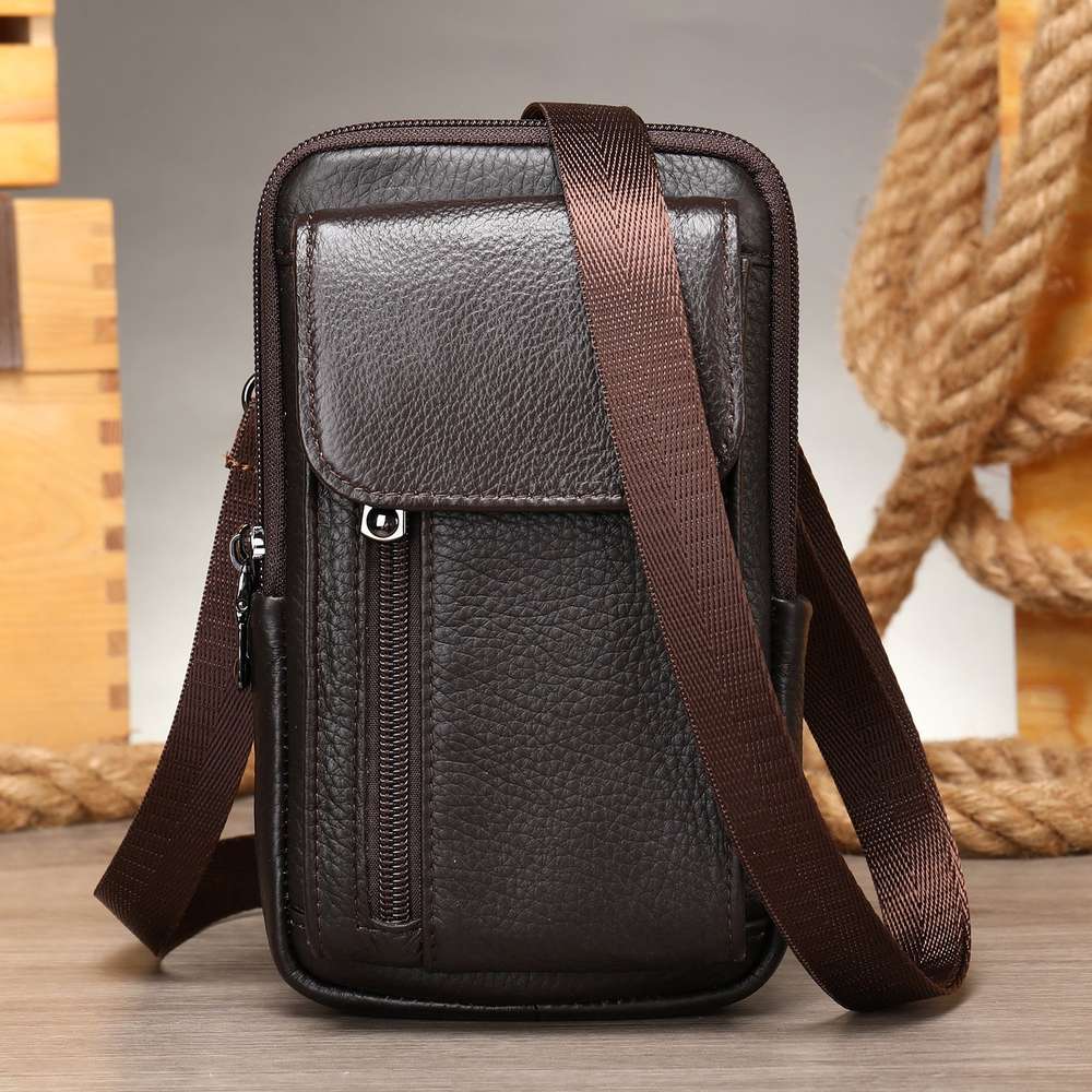 Men's Leather Casual One-shoulder Messenger Bag - Minihomy