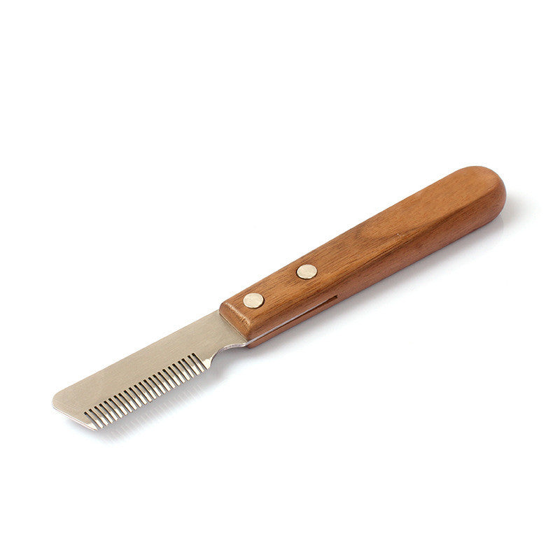 Pet Plucking Knife Comb Wooden Handle Terrier Dog Supplies Pet Shaving Knife Styling Grooming Comb - Minihomy