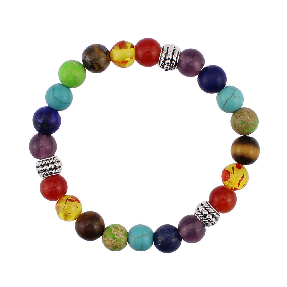 Universe Galaxy the Eight Planets Natural Stone Beads Bracelet Bangle