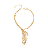 Wire Mesh Alloy Bracelet Hollow Leaf Bracelet