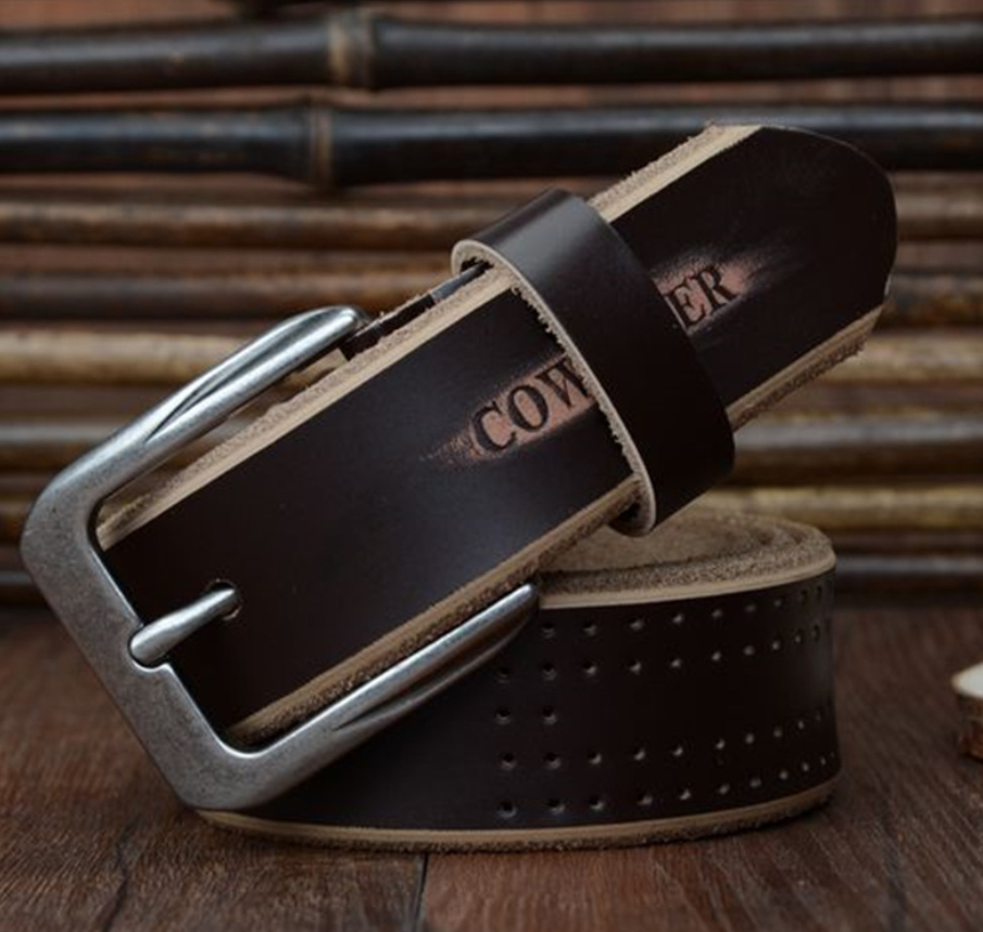 Men's Genuine Leather Belt - Casual Dress Belt for Jeans & Pants - Minihomy