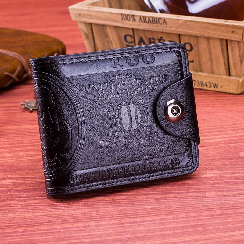 Double Line Pressure Change Magnetic 100 Dollars Pattern Men Wallet Money Clip - Minihomy