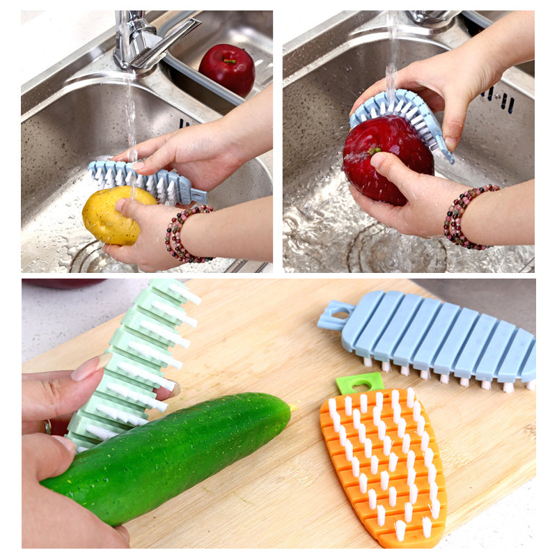 Multifunction Vegetable Fruit Cleaning Brush Flexible Potato Carrot Cucumber Cleaning Brush - Minihomy