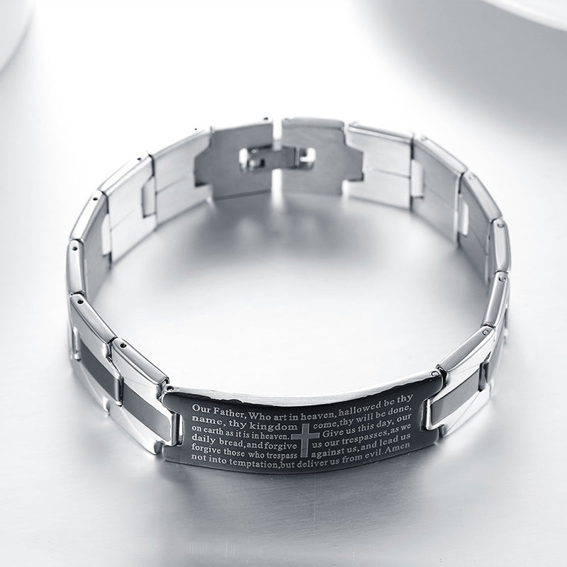 Cross stainless steel bracelet bracelet - Minihomy