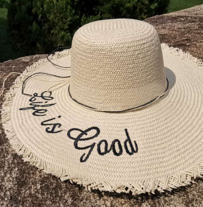 Summer vacation straw hat female visor letter Raffia lady beach hat