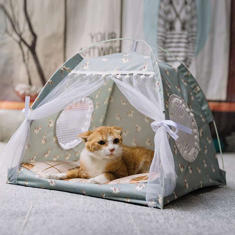 Beds Cute Cat Houses Home Cushion Pet Kennel Products - Minihomy