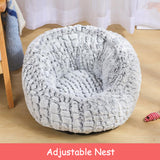 Pet Bed Soft Non-Slip Plush Kennel Round Cat Dog Nest Cushion - Minihomy