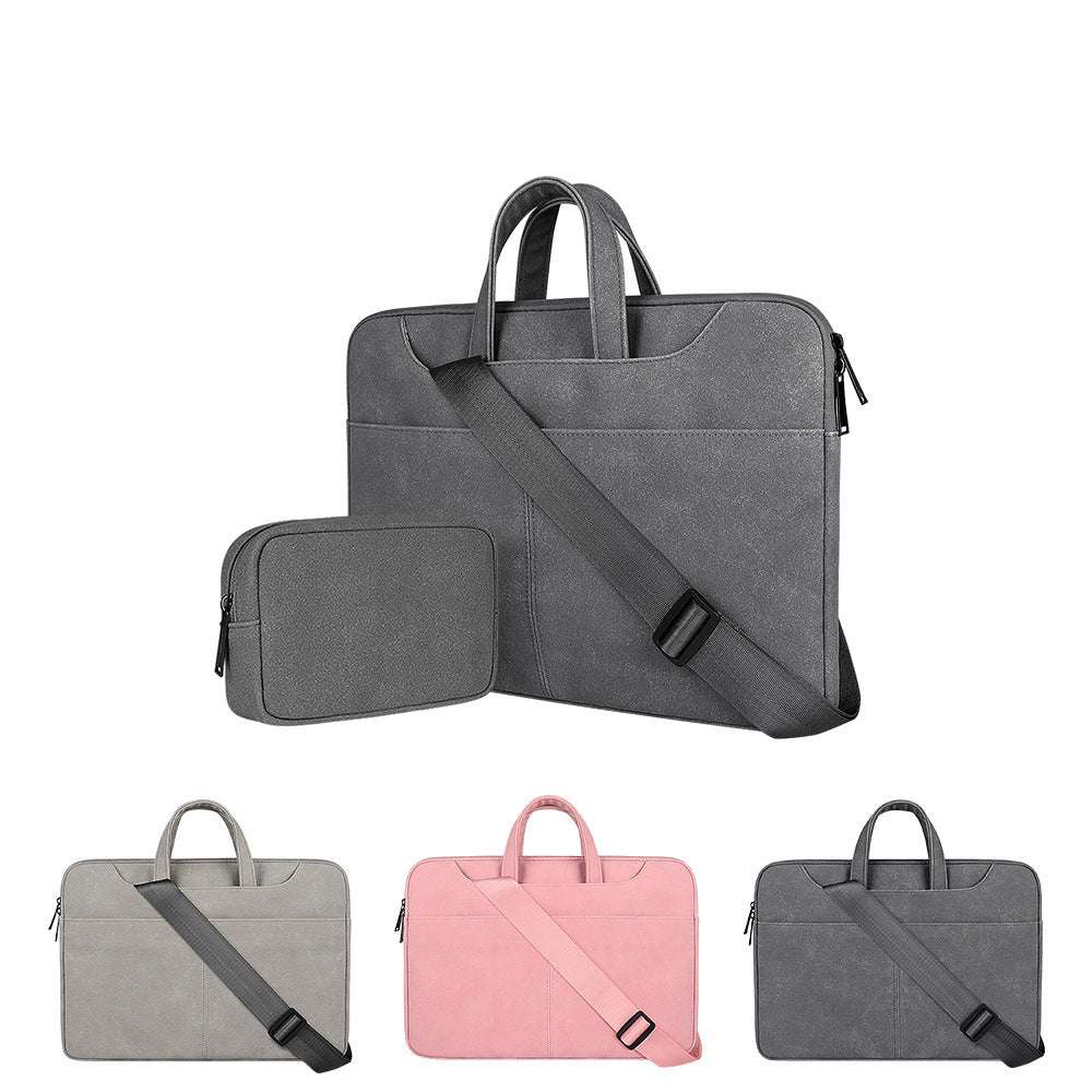 Laptop Bag Portable Shoulder Frosted PU - Minihomy