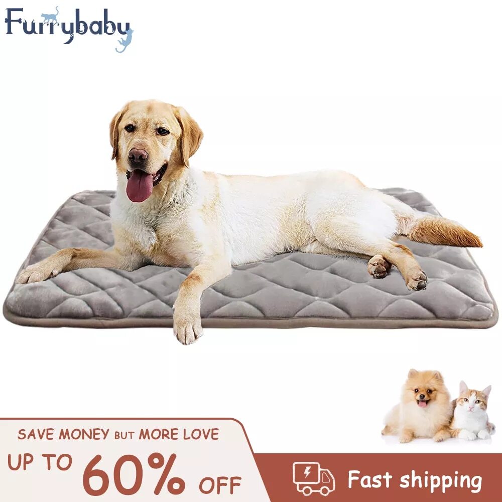 Furrybaby Dog Bed Mat Soft Crate Mat with Anti-Slip Bottom Machine Washable Pet Mattress - Minihomy