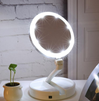 LED Lighted Folding Vanity and Travel Mirror - Minihomy