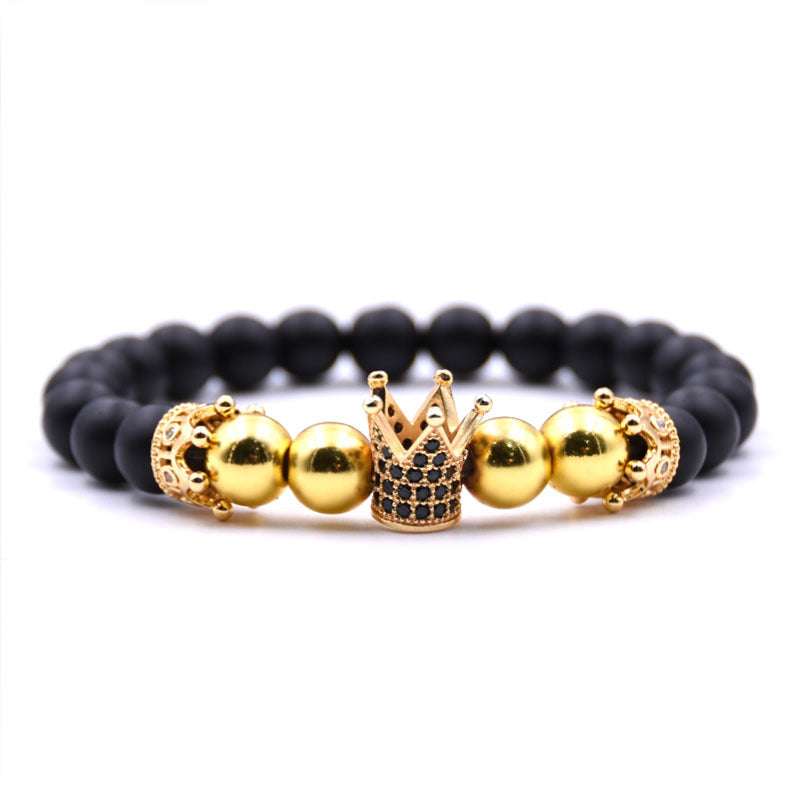 Crown volcanic stone bracelet - Minihomy