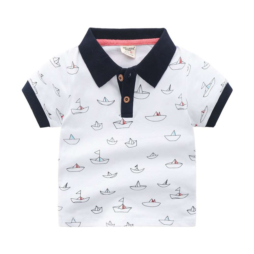 Children's Short-sleeved Polo Shirt Lapel T-shirt - Minihomy