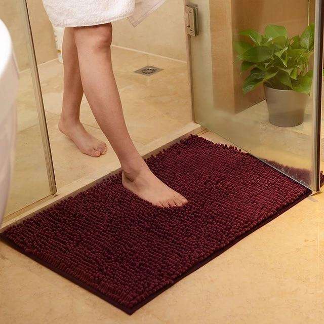 Chenille Absorbent Bathroom Non-slip Floor Mat - Minihomy