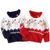 Boys and girls knitted cartoon Christmas elk sweater - Minihomy