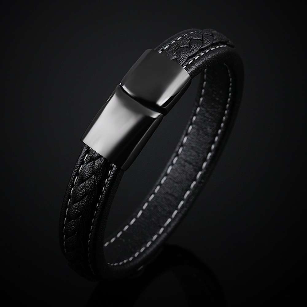 Black titanium steel bracelet - Minihomy