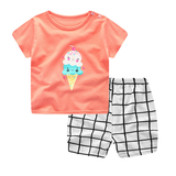 Cartoon Clothing Baby Boy Summer Clothes T-shirt Baby Girl Casual Clothing Sets - Minihomy