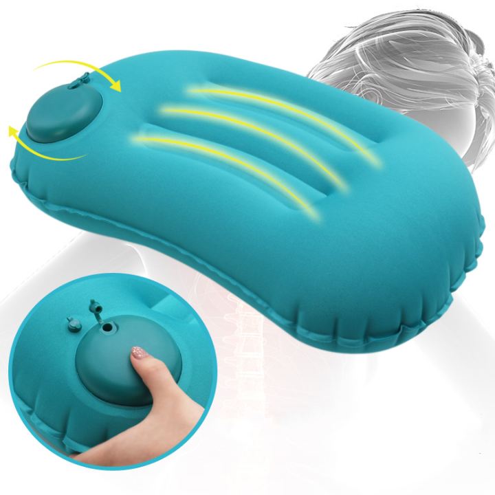 Inflatable pillow press  portable travel cushion - Minihomy