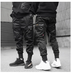 Men Black Hip Hop Cargo Pants Elastic Waist Jogger Trousers - Minihomy