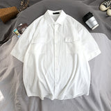 Summer Simple Tooling Short Sleeve Shirt Men