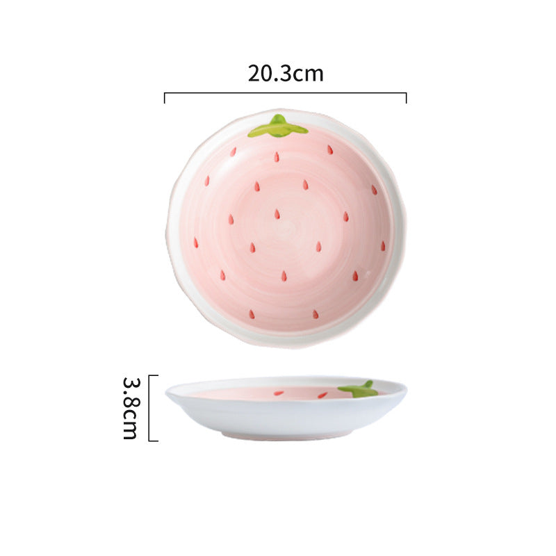 Cute Girl Strawberry Series Tableware Cartoon Dishes - Minihomy