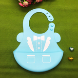 Baby food grade silicone food meal pockets Children's dinner pockets Waterproof disposable cartoon bibs - Minihomy