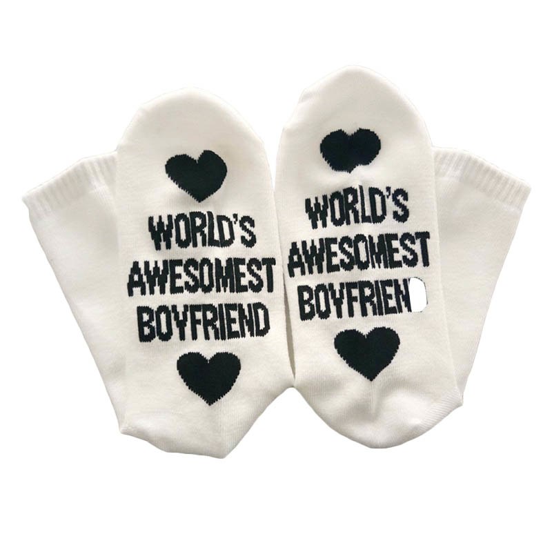 Men Women Cotton Socks Printing Letter Funny Socks For Boyfriend Girlfriend Valentine's Day Gift - Minihomy