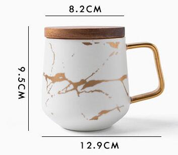 Creative Fresh Nordic Style Marble Matte Gold Ceramic Cup - Minihomy