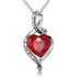 Sterling Silver with Red Heart-Shaped Crystal Grandma Necklace