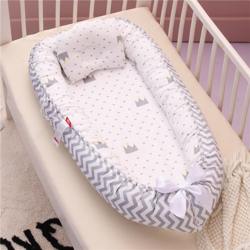 Baby Removable and Washable Bed Crib Portable Crib Travel Bed for Children Infant Kids Cotton Cradle - Minihomy