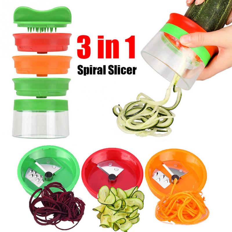 Food Slicer 3 In 1 Potato Spiralizer Multi-function Cutter Vegetable Slicer Kitchen Tools - Minihomy