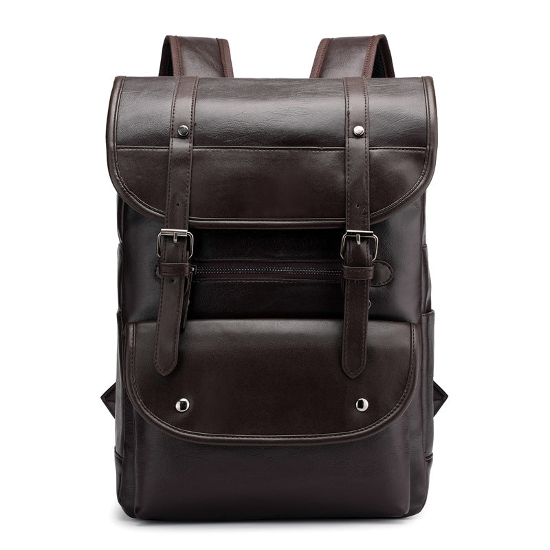 Backpack PU leather student bag - Minihomy