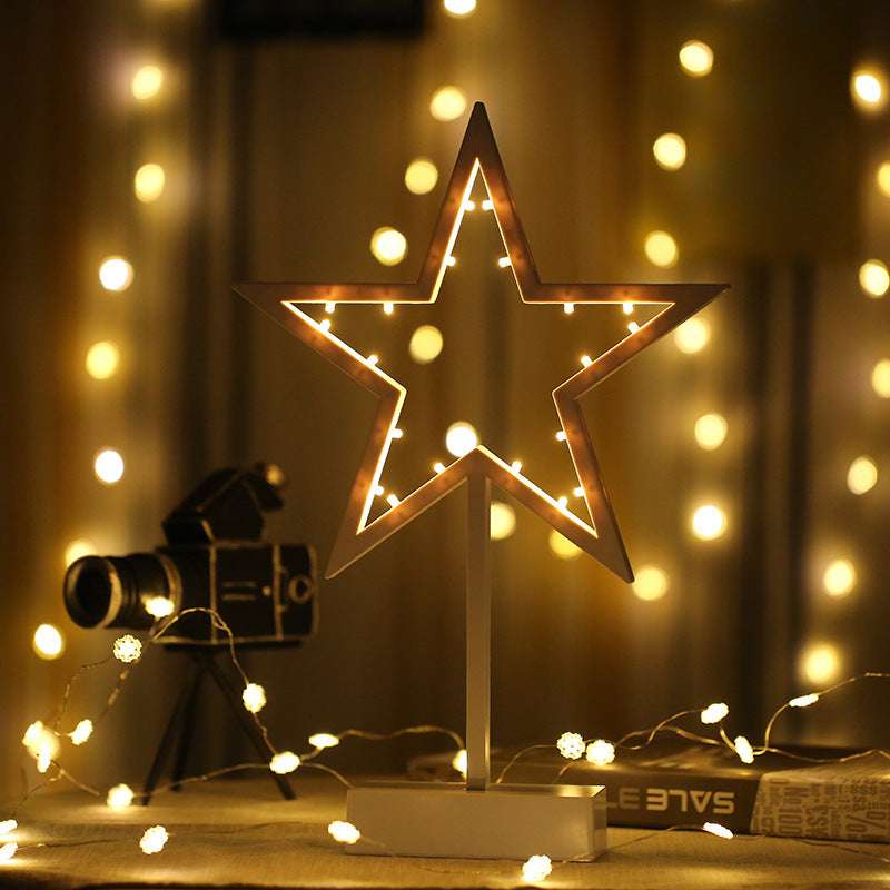 Modern Romantic Star Heart Christmas Tree LED Night Light - Minihomy