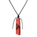 Retro item imitation natural stone leather chain pendant irregular mahogany solid wood personality pendant