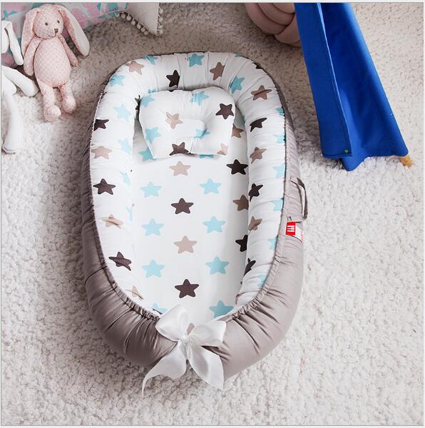 Baby Removable and Washable Bed Crib Portable Crib Travel Bed for Children Infant Kids Cotton Cradle - Minihomy