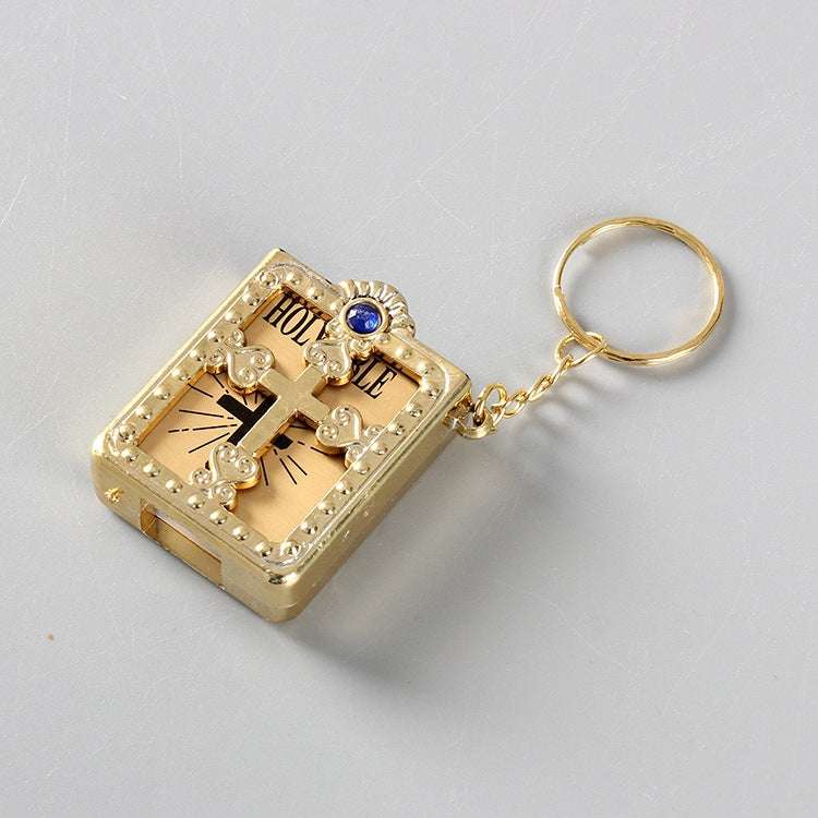 Mini HOLY Bible Keychain Religious Christian Jesus Cross Key Chain Women Prayer God Bless Gift Souvenirs Keyring - Minihomy