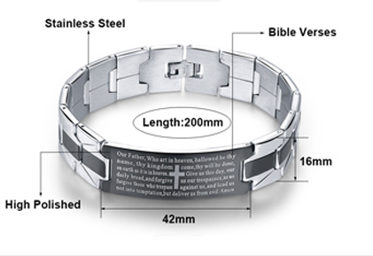 Cross stainless steel bracelet bracelet - Minihomy