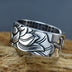 Thai Silver Black Men'S And Women'S Lotus Heart Sutra  Ring