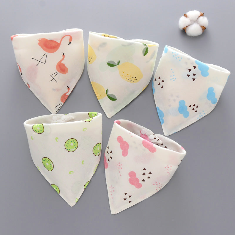 Baby saliva towel Baby Bibs Triangle Double Cotton Bandana Bibs Baby Boys Girls - Minihomy