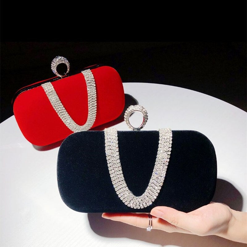 Velvet Clutch Bridal Dress Bag Ladies Evening Bag