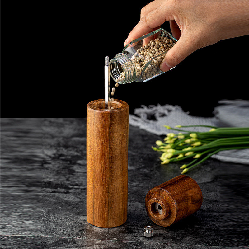 Household Manual Acacia Flower Pepper Grinder Seasoning Bottle - Minihomy