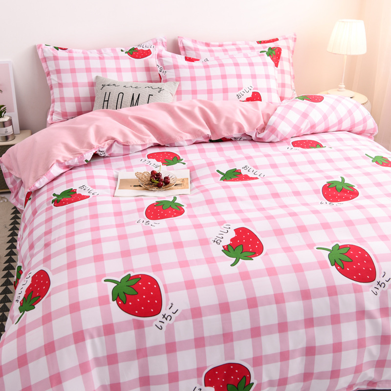 Aloe Cotton Dormitory Student Four-Piece Suit Skin-Friendly Soft Bed Sheet Duvet Cover - Minihomy