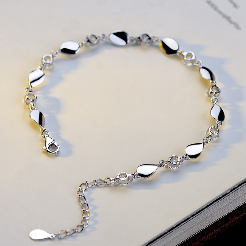 Diamond-encrusted 925 sterling silver bracelet - Minihomy