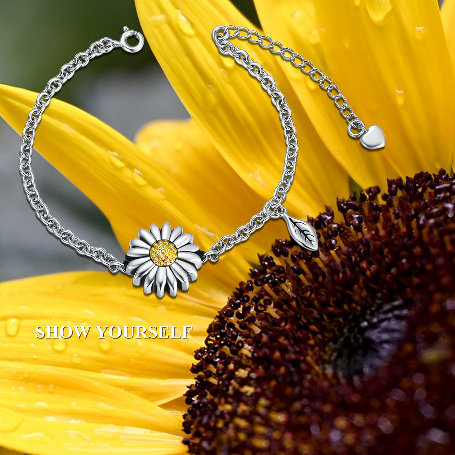 Sterling Silver Daisy Keepsake Ashes Memorial Urn Bracelet