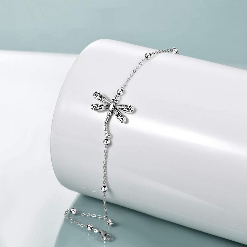 925 Sterling Silver Dragonfly Bracelet Dragonfly Jewelry for Women Girls Gifts - Minihomy